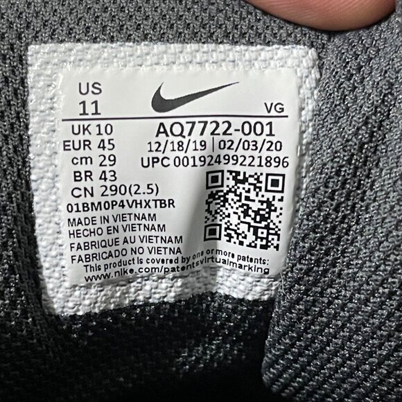 Nike Force Savage Shark 2 Black & White Cleats Mens US 11 - Picture 6 of 10